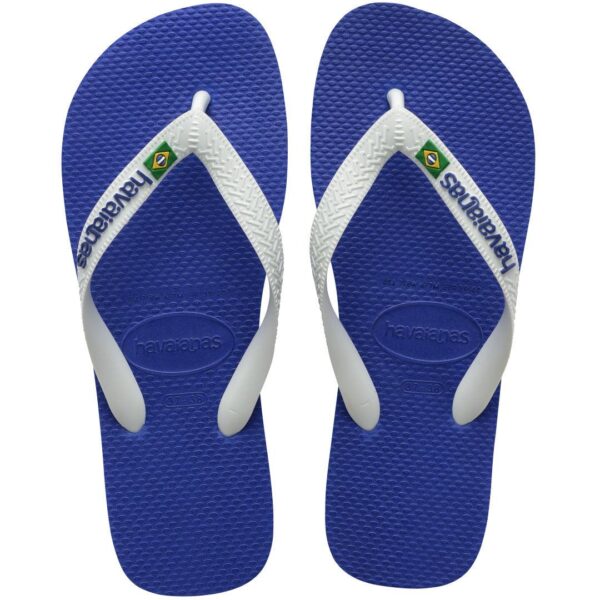 Chinelo Havaianas Brasil Logo Azul com Branco