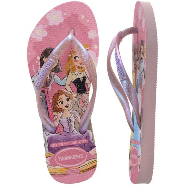 Chinelo Havaianas Infantil Slim Princesas Rosa - Image 5