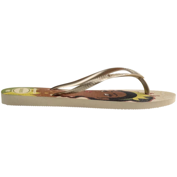 Chinelo Havaianas Slim Princesa Tiana Bege Palha - Image 3