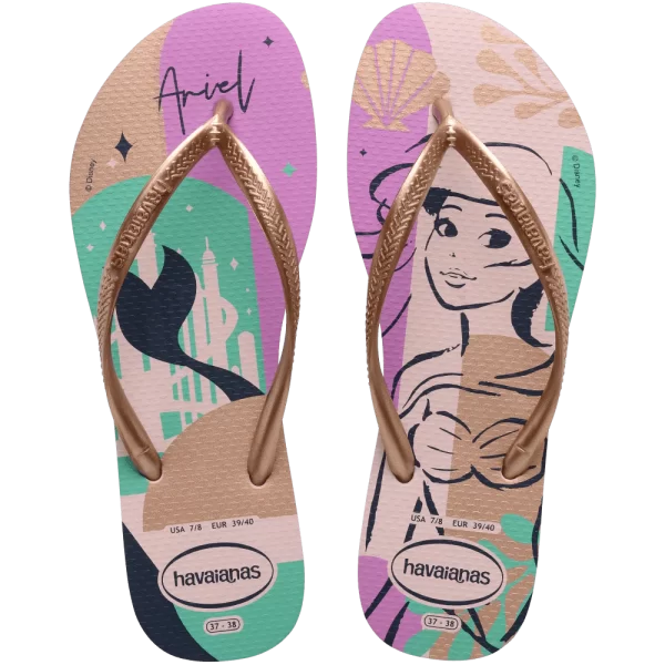 Chinelo Havaianas Slim Princesas Ariel